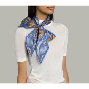 NEW SABINA SAVAGE mythos dancing delphinus large ribbon in ocean periwinkle